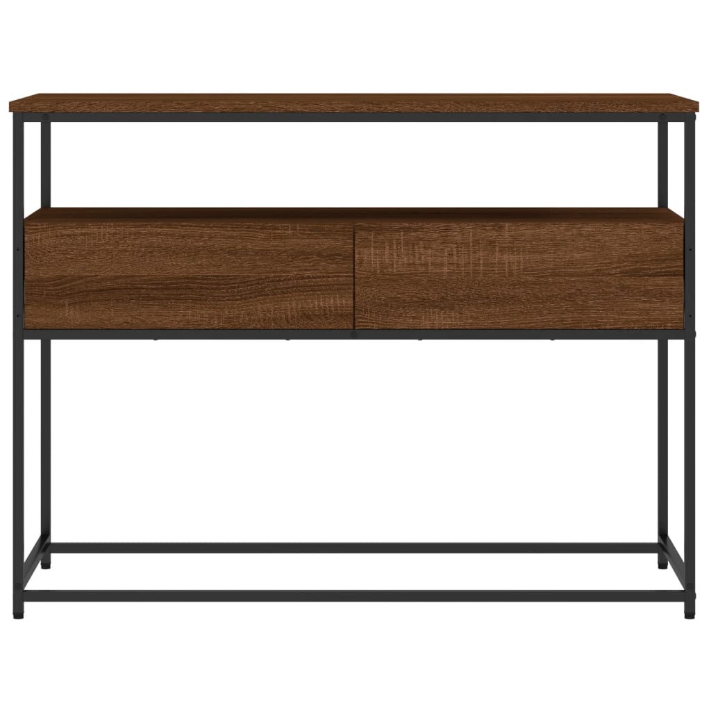 Brown Oak Console Table - 100x40x75 cm Engineered Wood