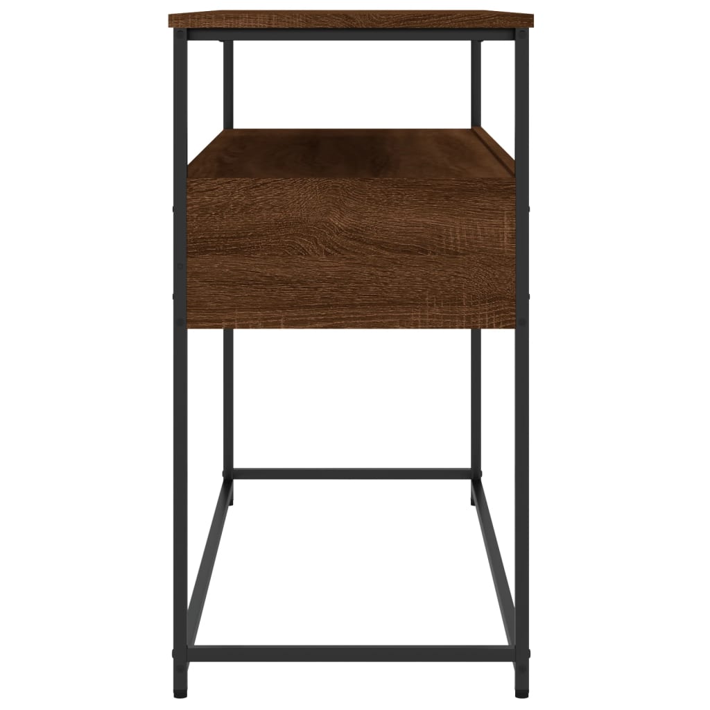 Brown Oak Console Table - 100x40x75 cm Engineered Wood