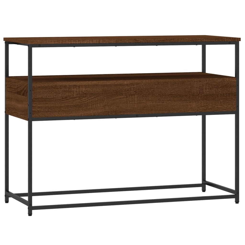 Brown Oak Console Table - 100x40x75 cm Engineered Wood