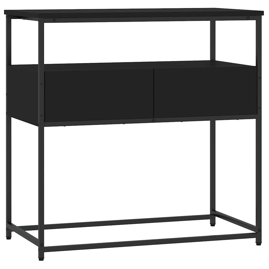 Black Engineered Wood Console Table - 75x40x75 cm