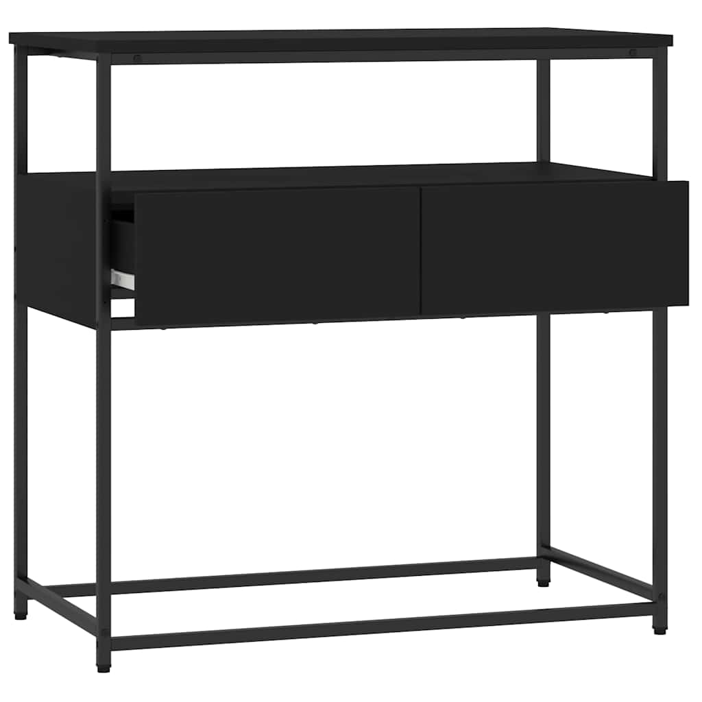 Black Engineered Wood Console Table - 75x40x75 cm