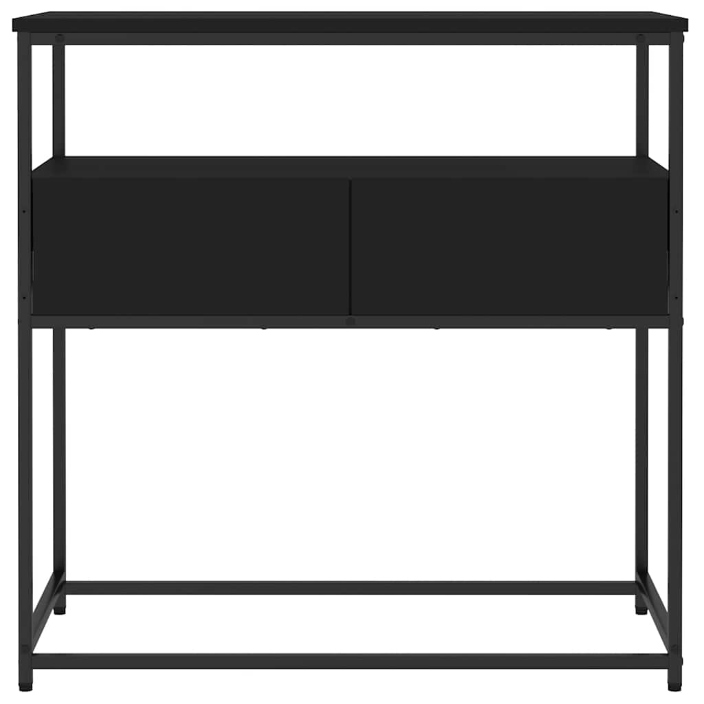 Black Engineered Wood Console Table - 75x40x75 cm