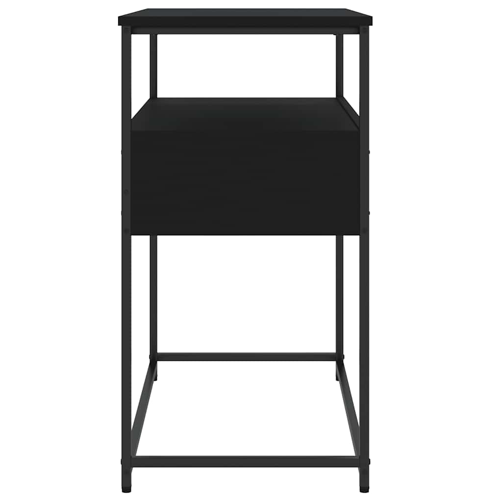 Black Engineered Wood Console Table - 75x40x75 cm