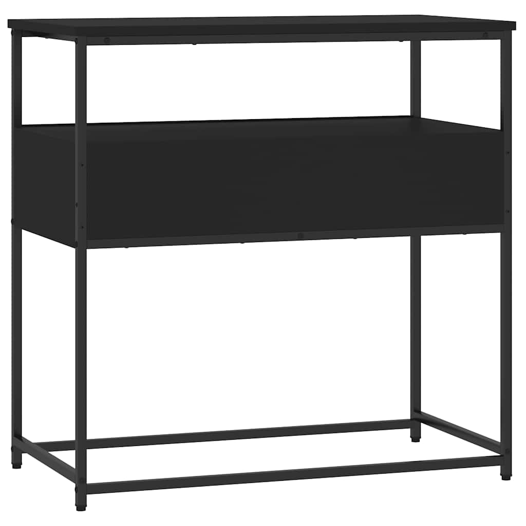 Black Engineered Wood Console Table - 75x40x75 cm