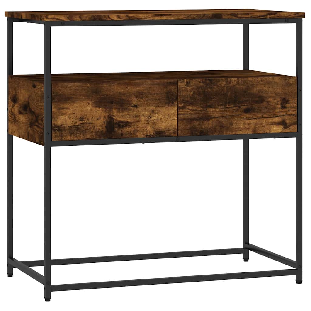 Smoked Oak Engineered Wood Console Table 75x40x75 cm