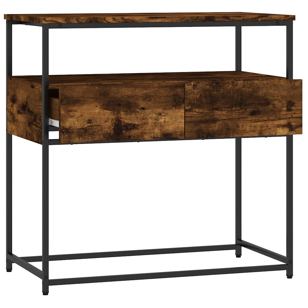 Smoked Oak Engineered Wood Console Table 75x40x75 cm