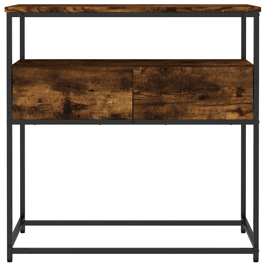 Smoked Oak Engineered Wood Console Table 75x40x75 cm