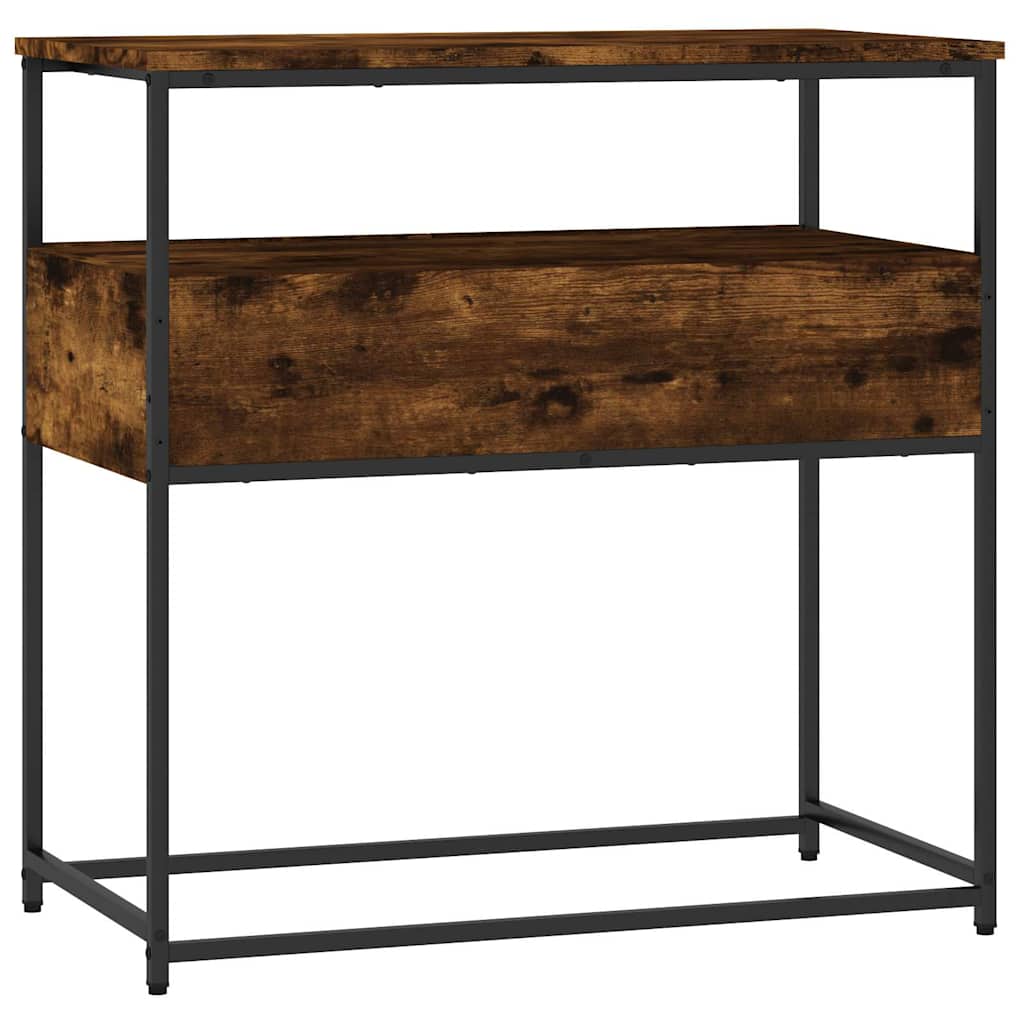 Smoked Oak Engineered Wood Console Table 75x40x75 cm