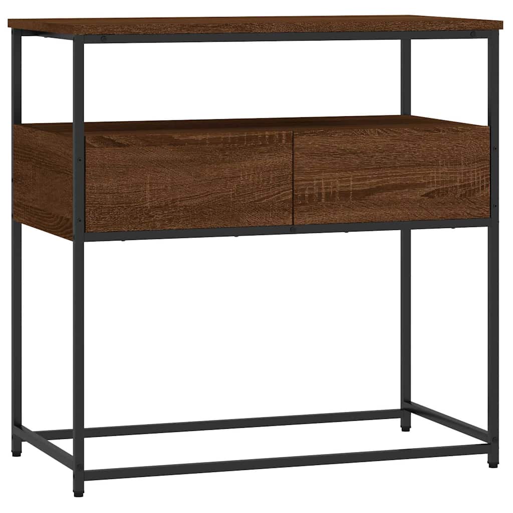 Brown Oak Console Table, 75x40x75 cm, Engineered Wood