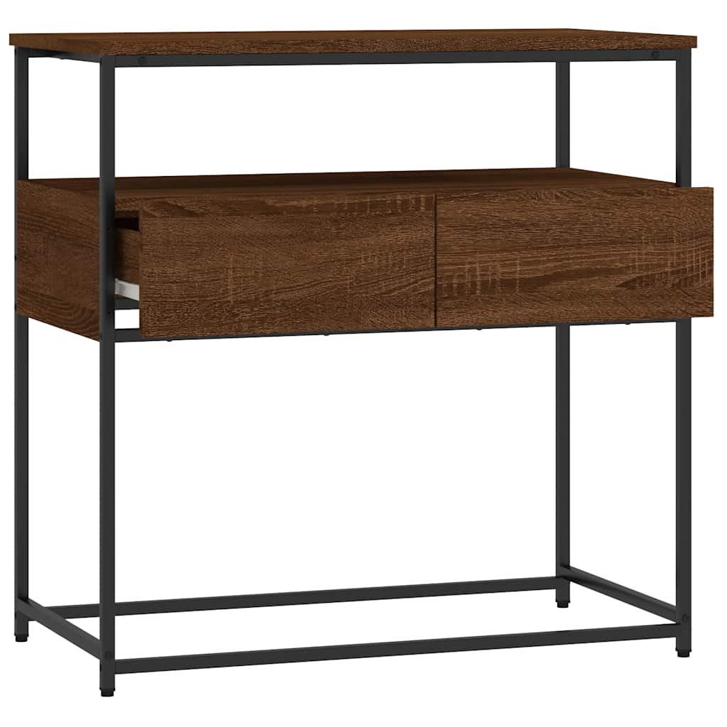 Brown Oak Console Table, 75x40x75 cm, Engineered Wood