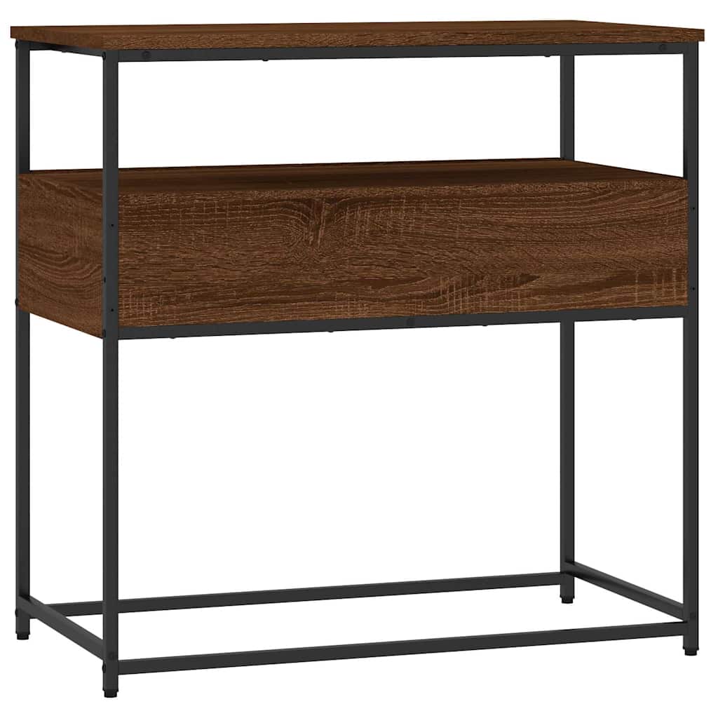 Brown Oak Console Table, 75x40x75 cm, Engineered Wood