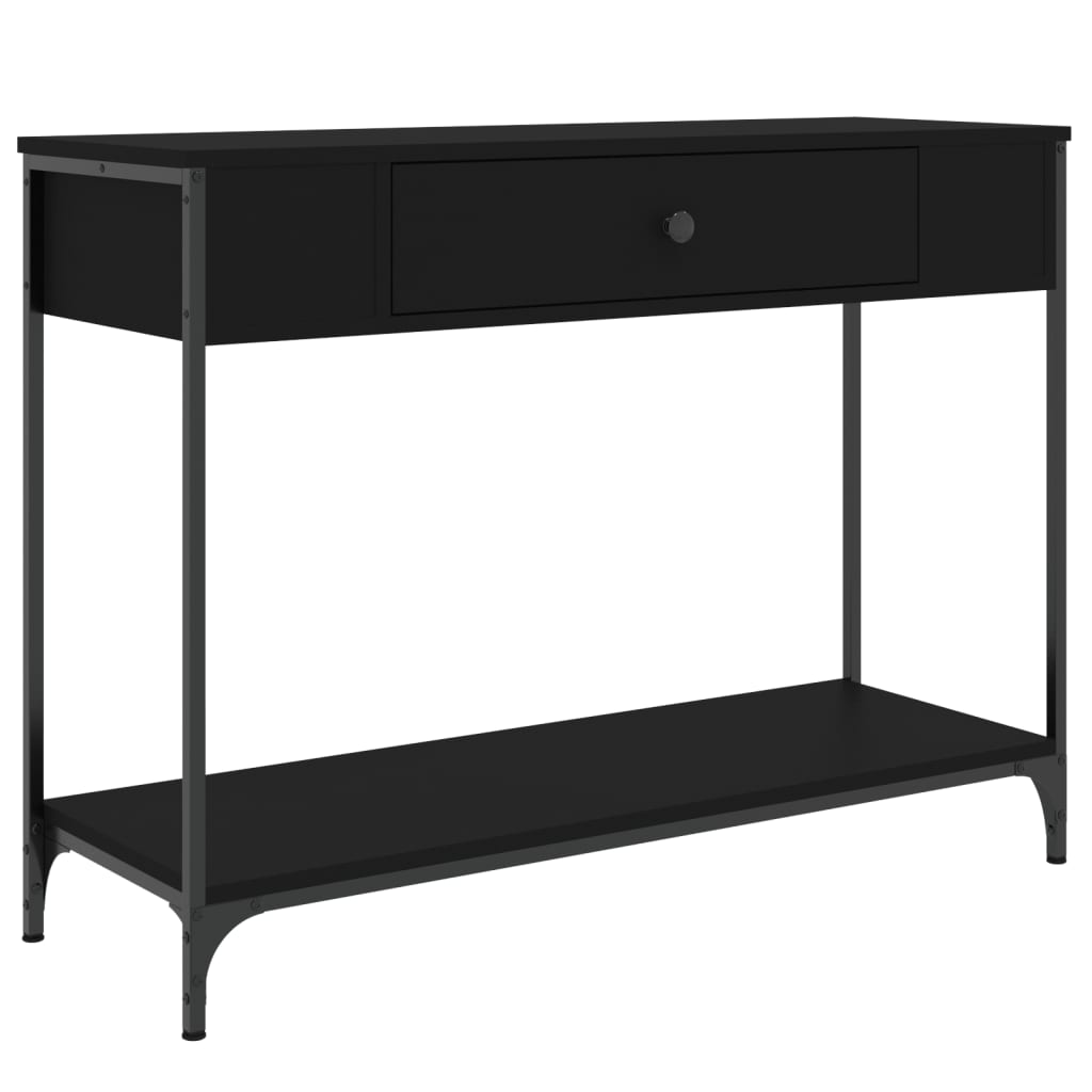 Black Console Table - Engineered Wood, 100x34.5x75 cm