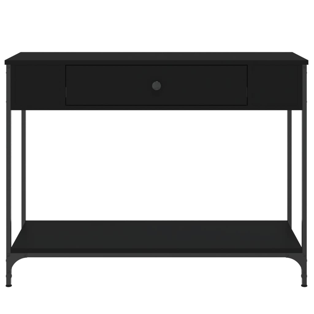 Black Console Table - Engineered Wood, 100x34.5x75 cm