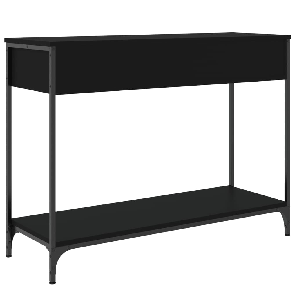 Black Console Table - Engineered Wood, 100x34.5x75 cm