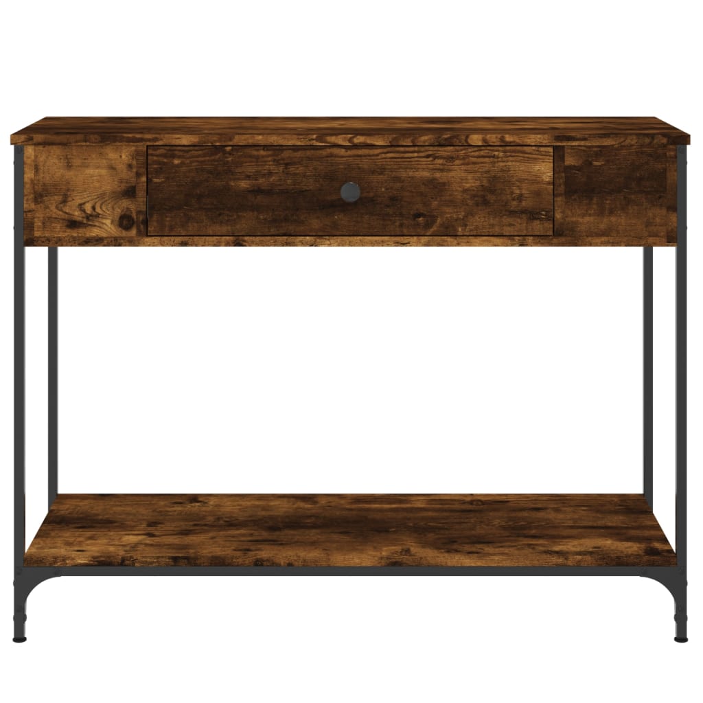 Smoked Oak Console Table - 100x34.5x75 cm in Engineered Wood
