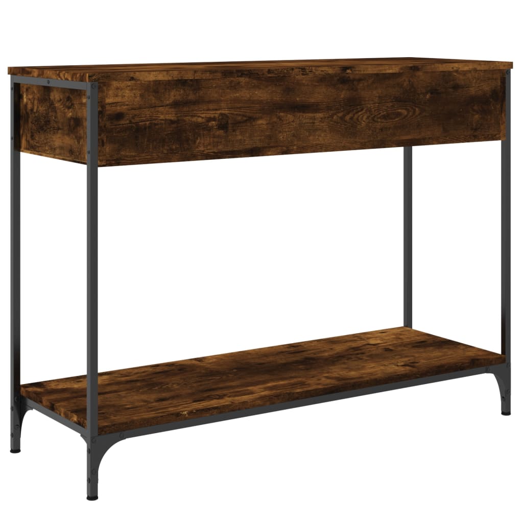 Smoked Oak Console Table - 100x34.5x75 cm in Engineered Wood