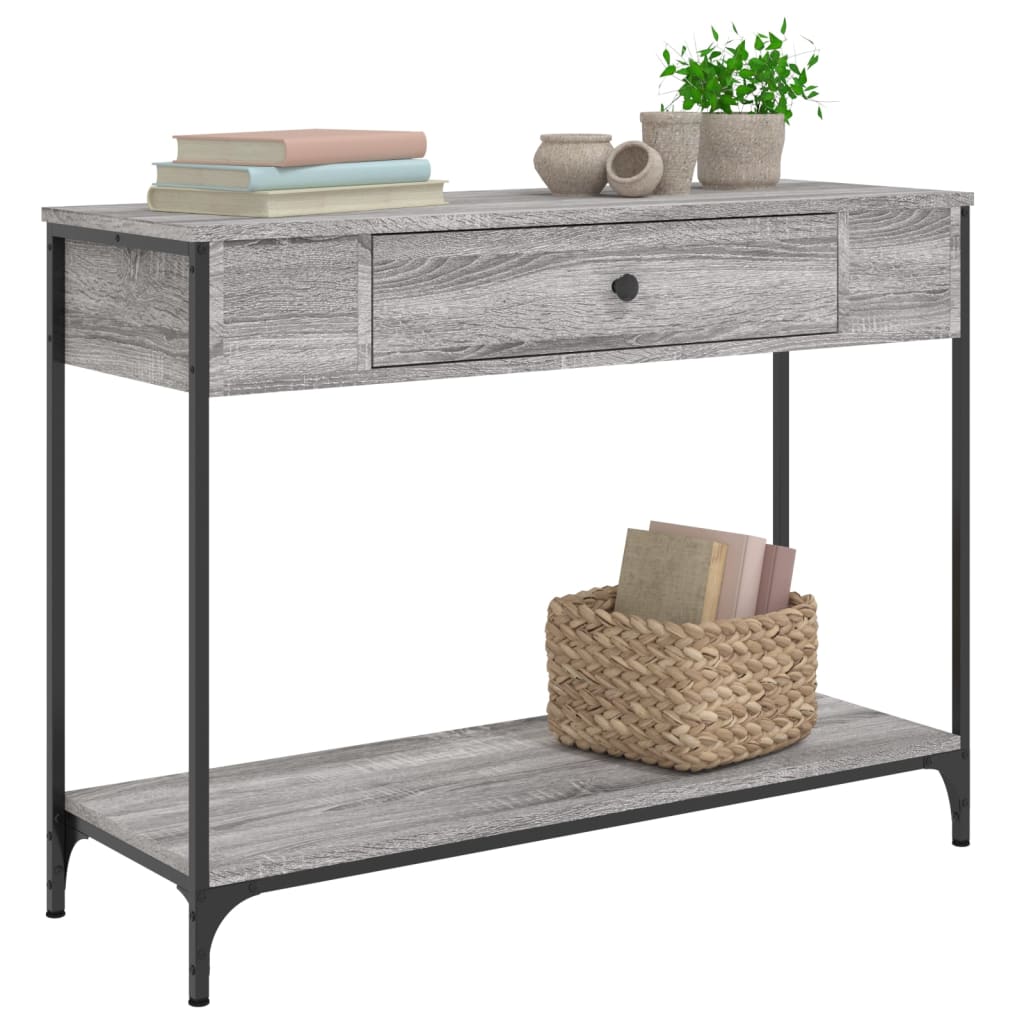 Sonoma Grey Console Table - 100x34.5x75cm Engineered Wood