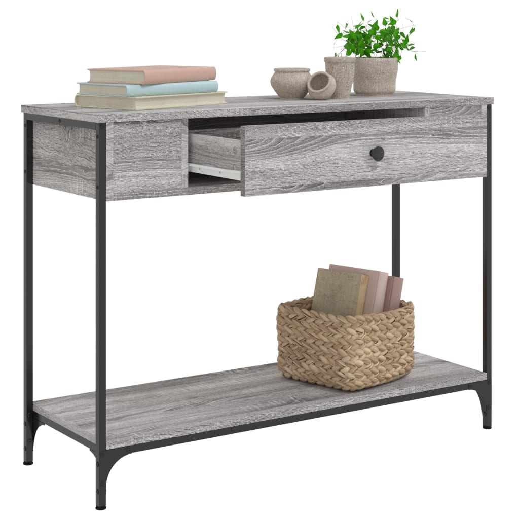 Sonoma Grey Console Table - 100x34.5x75cm Engineered Wood