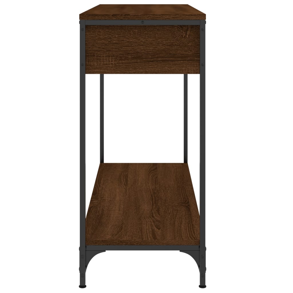 Brown Oak Console Table - Engineered Wood, 100x34.5x75 cm