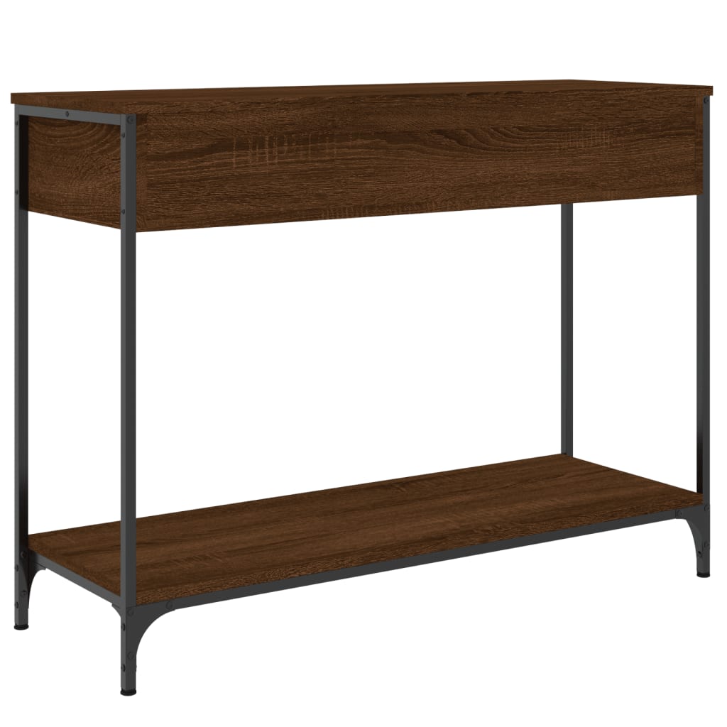 Brown Oak Console Table - Engineered Wood, 100x34.5x75 cm
