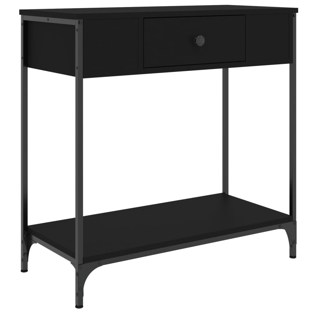 Black Engineered Wood Console Table - 75x34.5x75 cm
