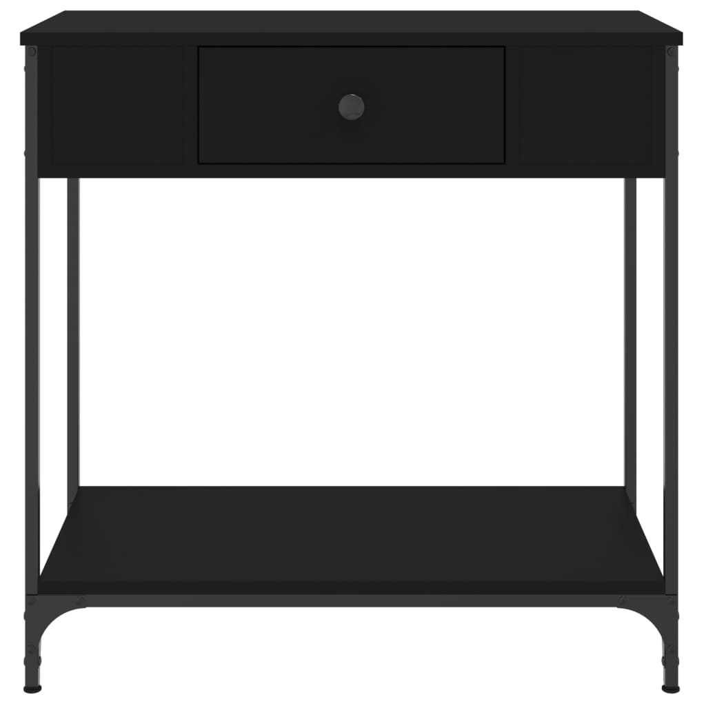 Black Engineered Wood Console Table - 75x34.5x75 cm