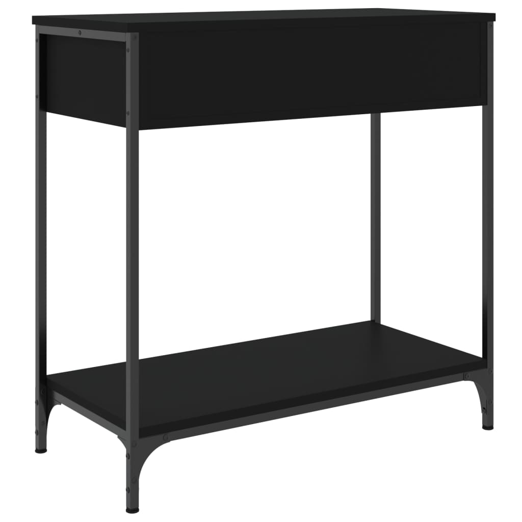 Black Engineered Wood Console Table - 75x34.5x75 cm