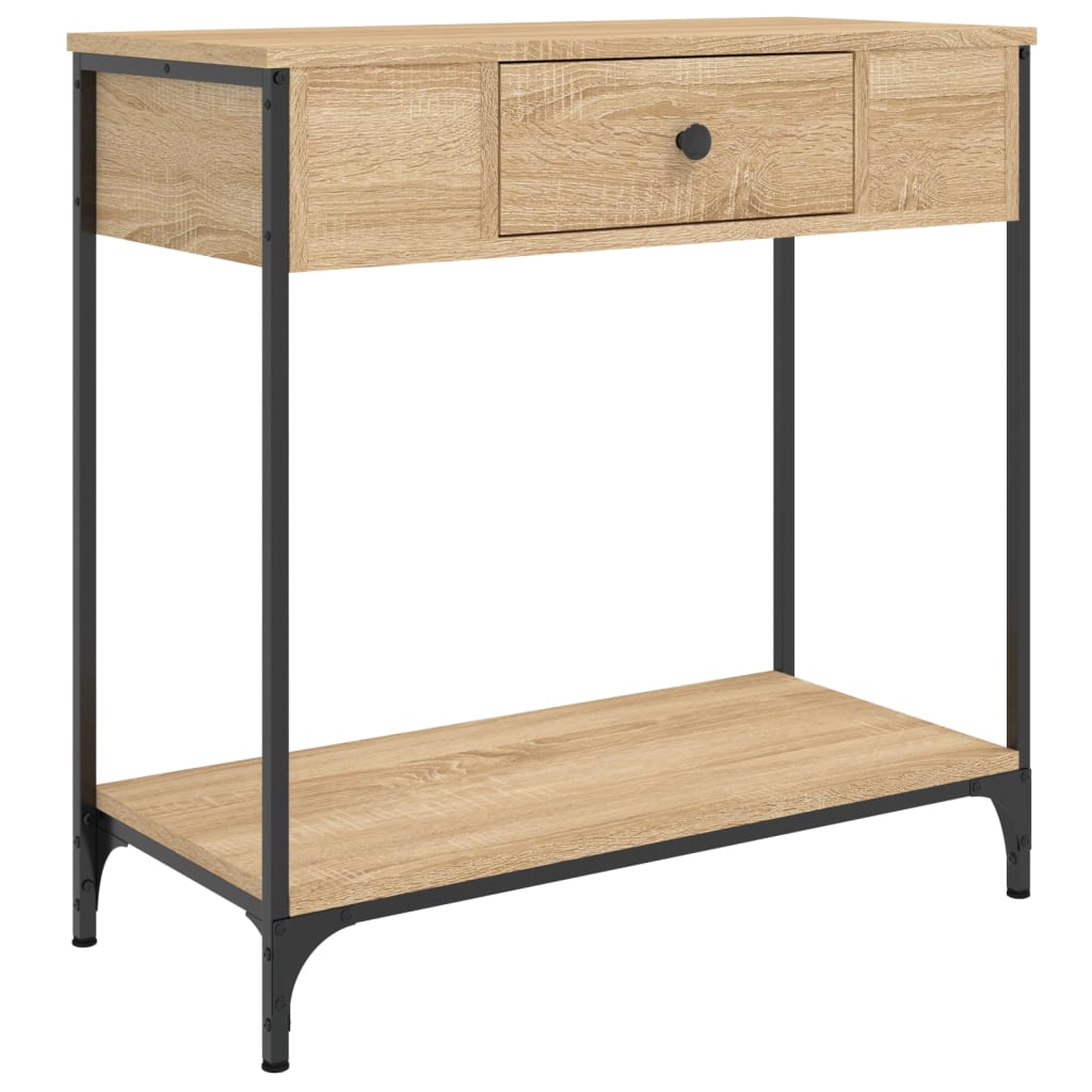 Sonoma Oak Console Table - Engineered Wood, 75x34.5x75cm