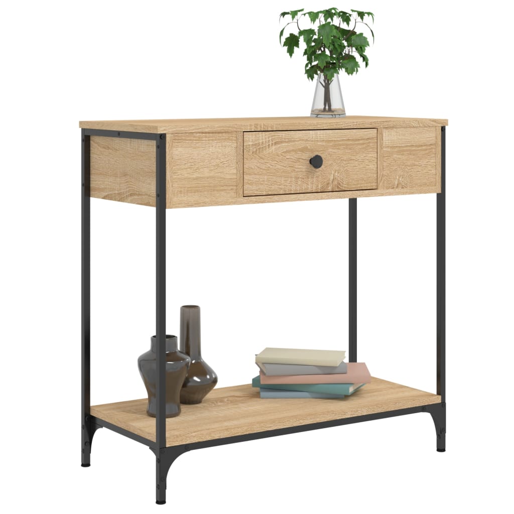 Sonoma Oak Console Table - Engineered Wood, 75x34.5x75cm