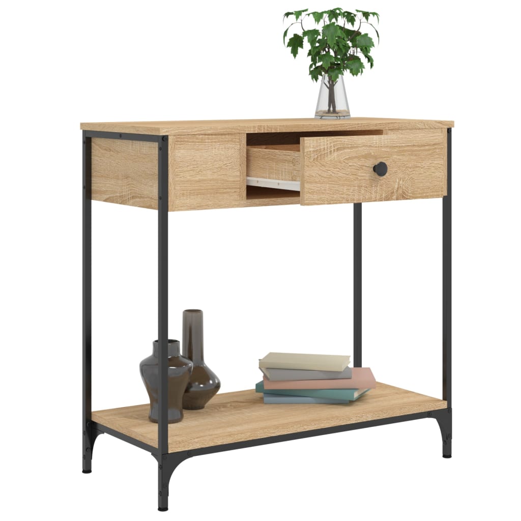 Sonoma Oak Console Table - Engineered Wood, 75x34.5x75cm