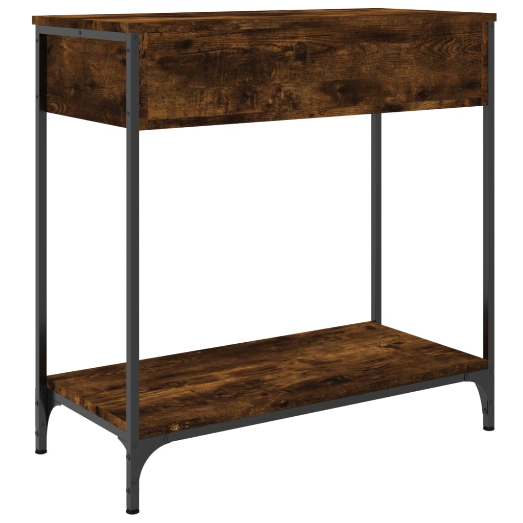 Smoked Oak Console Table - 75x34.5x75 cm - Engineered Wood