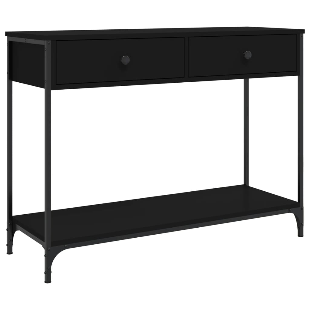 Black Engineered Wood Console Table - 100x34.5x75 cm