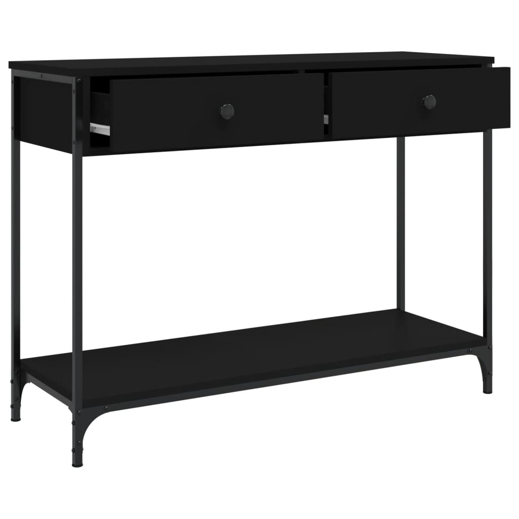 Black Engineered Wood Console Table - 100x34.5x75 cm