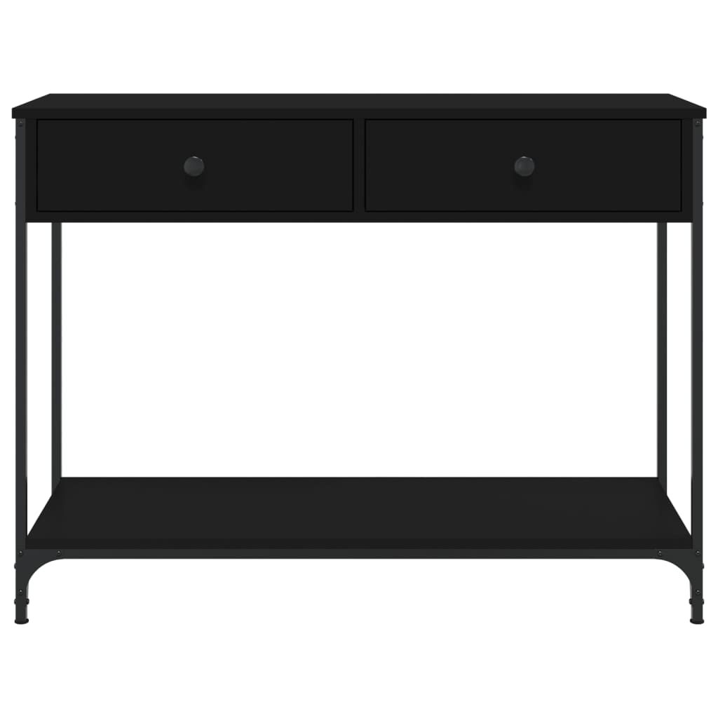 Black Engineered Wood Console Table - 100x34.5x75 cm