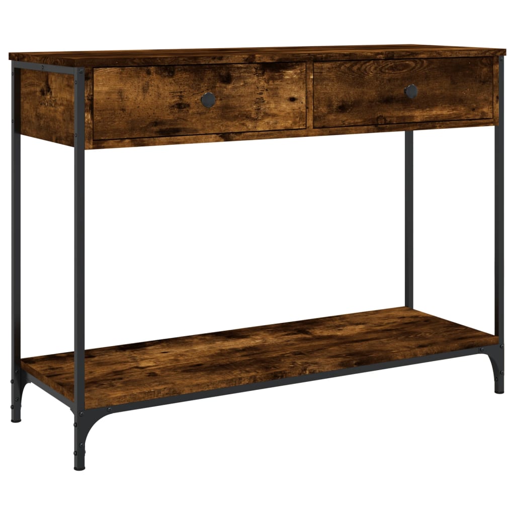 Smoked Oak Console Table 100x34.5x75 cm - Engineered Wood