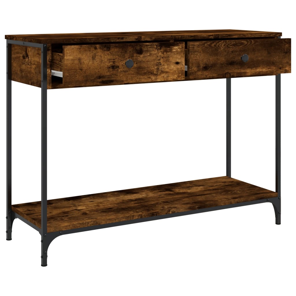 Smoked Oak Console Table 100x34.5x75 cm - Engineered Wood
