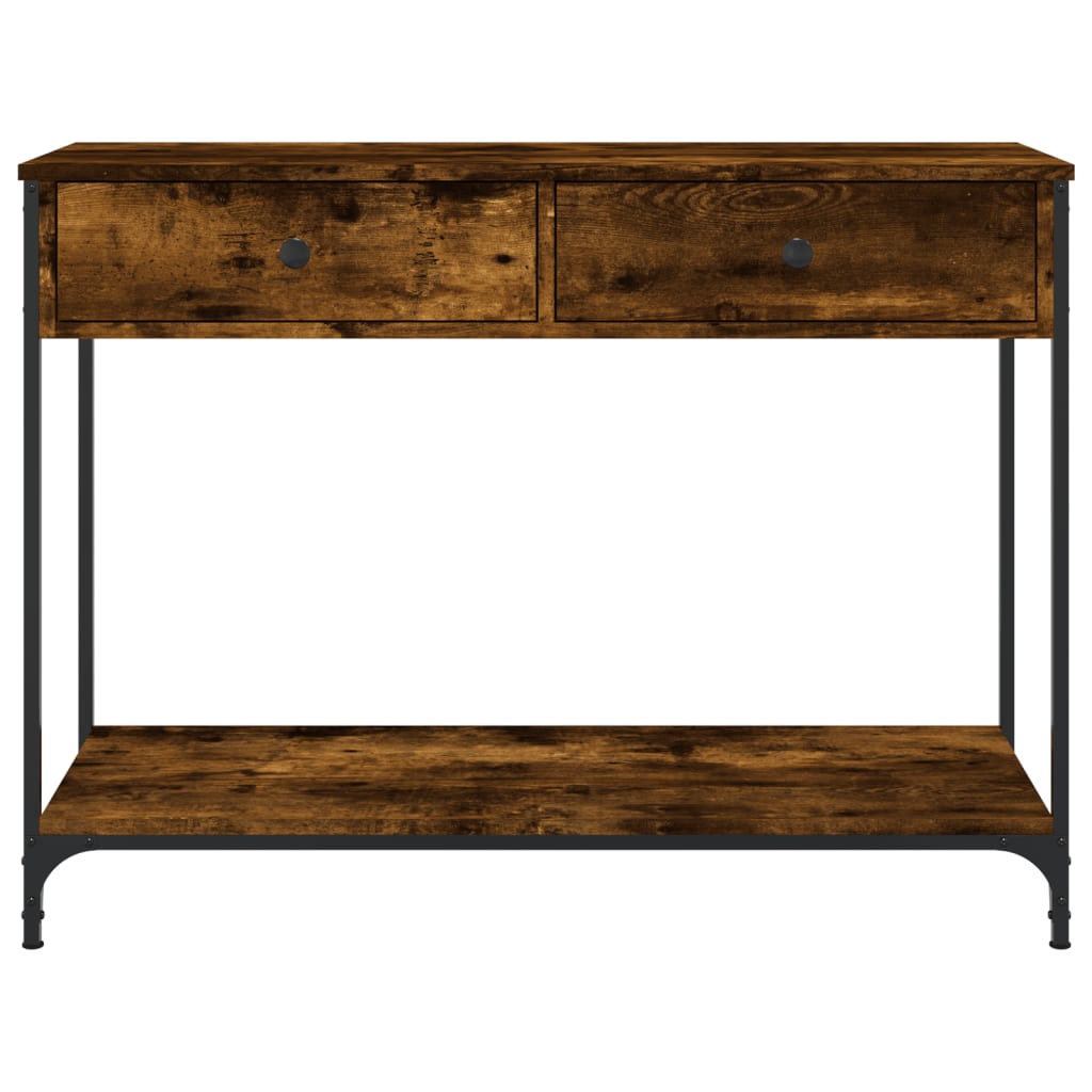 Smoked Oak Console Table 100x34.5x75 cm - Engineered Wood
