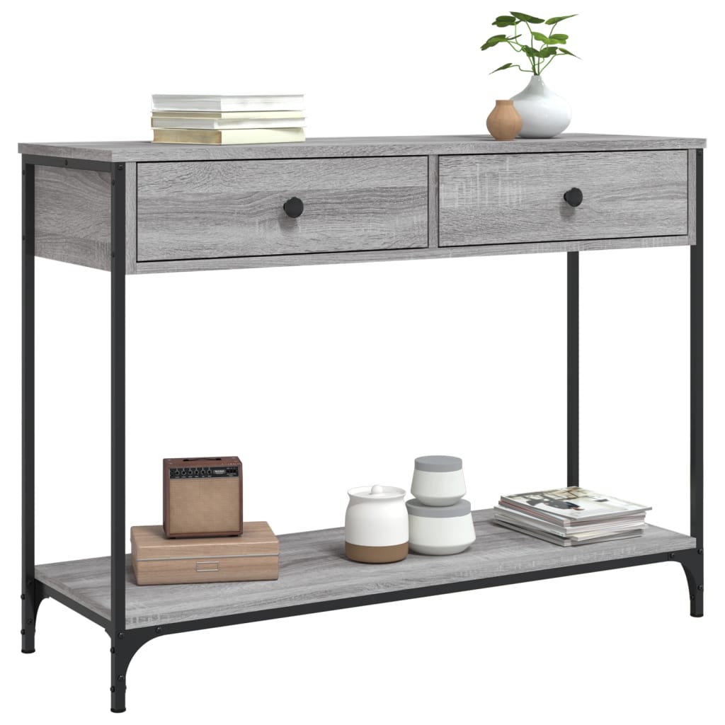 Sonoma Grey Console Table - 100x34.5x75 cm Engineered Wood