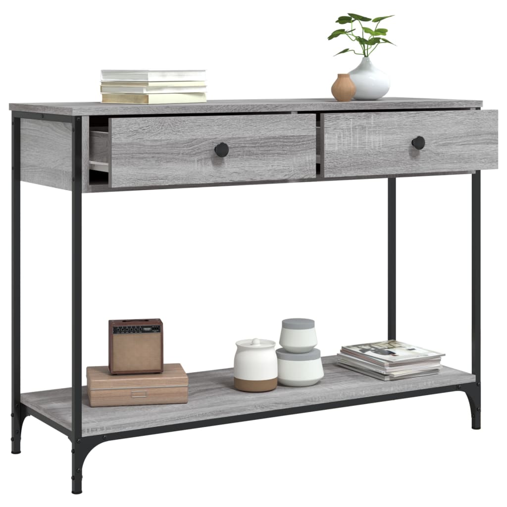 Sonoma Grey Console Table - 100x34.5x75 cm Engineered Wood