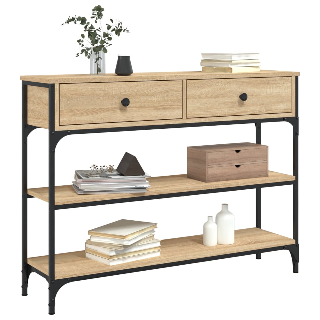 Sonoma Oak Console Table - Engineered Wood, 100x25x75cm