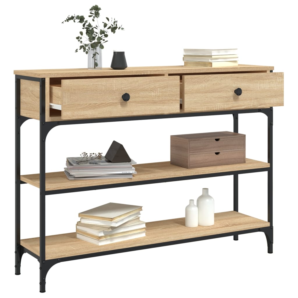 Sonoma Oak Console Table - Engineered Wood, 100x25x75cm