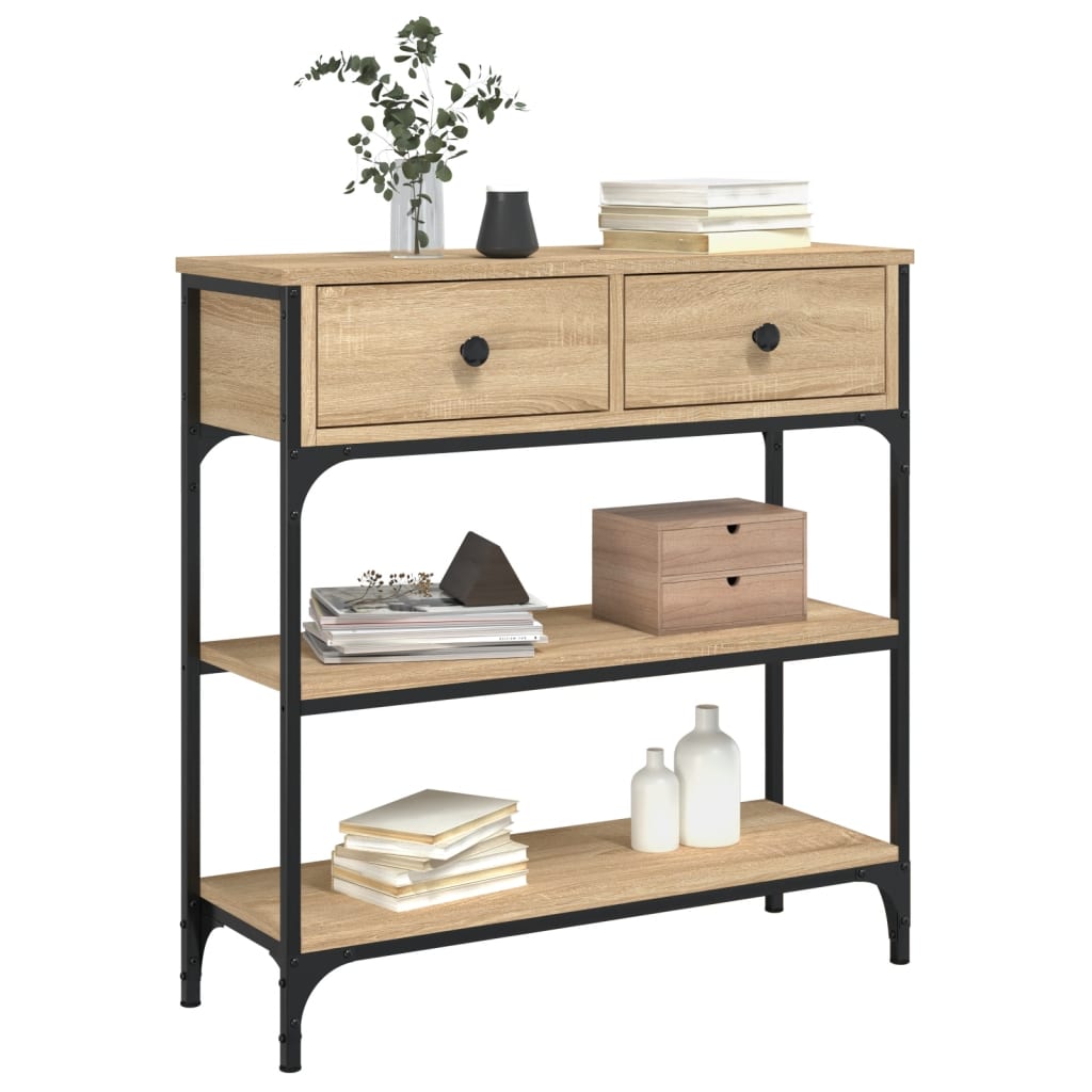 Sonoma Oak Console Table - Engineered Wood, 72.5x25x75 cm