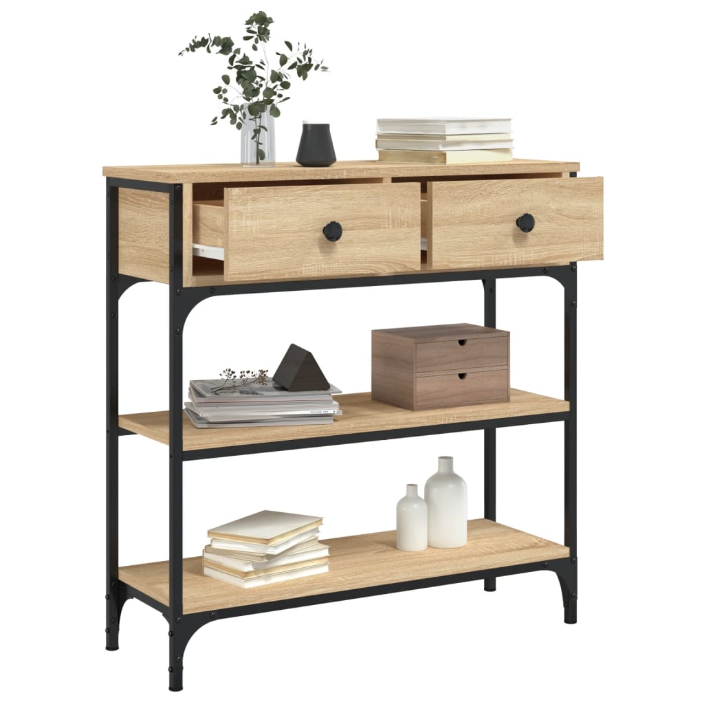 Sonoma Oak Console Table - Engineered Wood, 72.5x25x75 cm