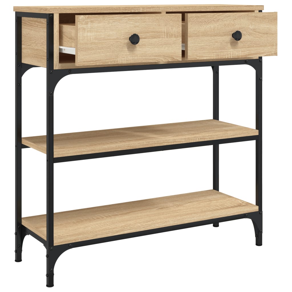 Sonoma Oak Console Table - Engineered Wood, 72.5x25x75 cm