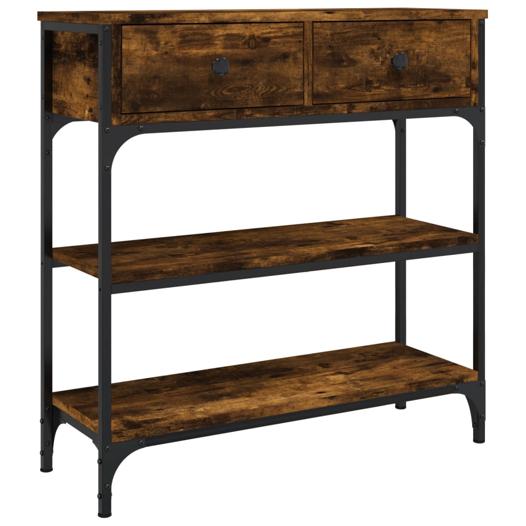 Smoked Oak Console Table 72.5x25x75 cm in Engineered Wood