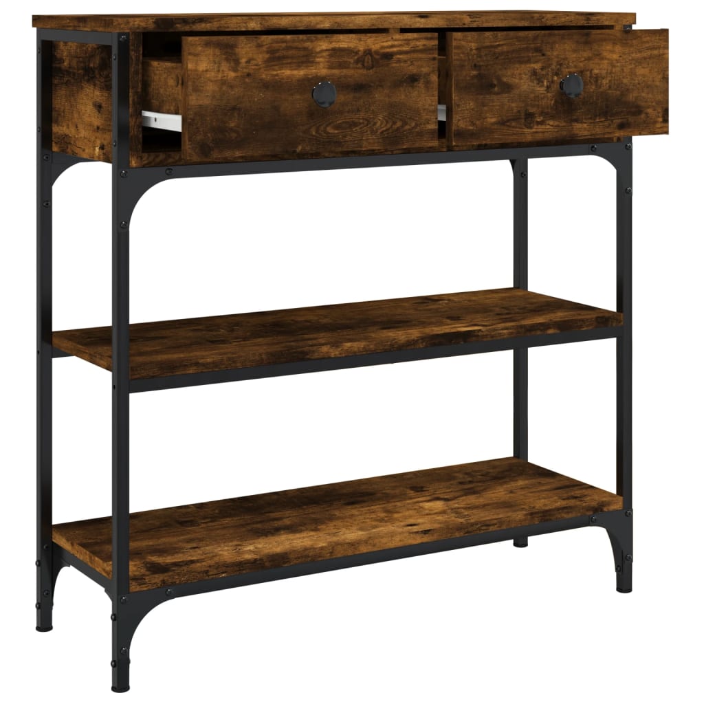 Smoked Oak Console Table 72.5x25x75 cm in Engineered Wood