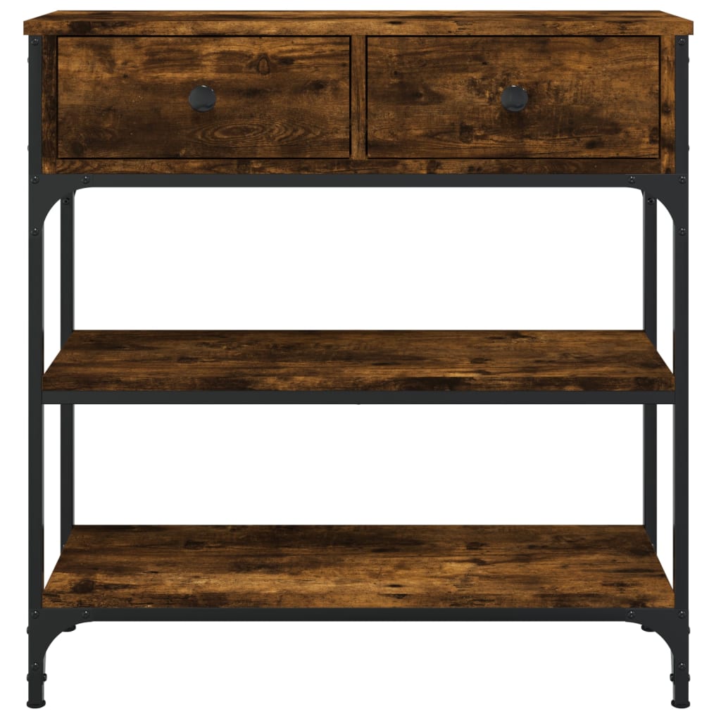 Smoked Oak Console Table 72.5x25x75 cm in Engineered Wood