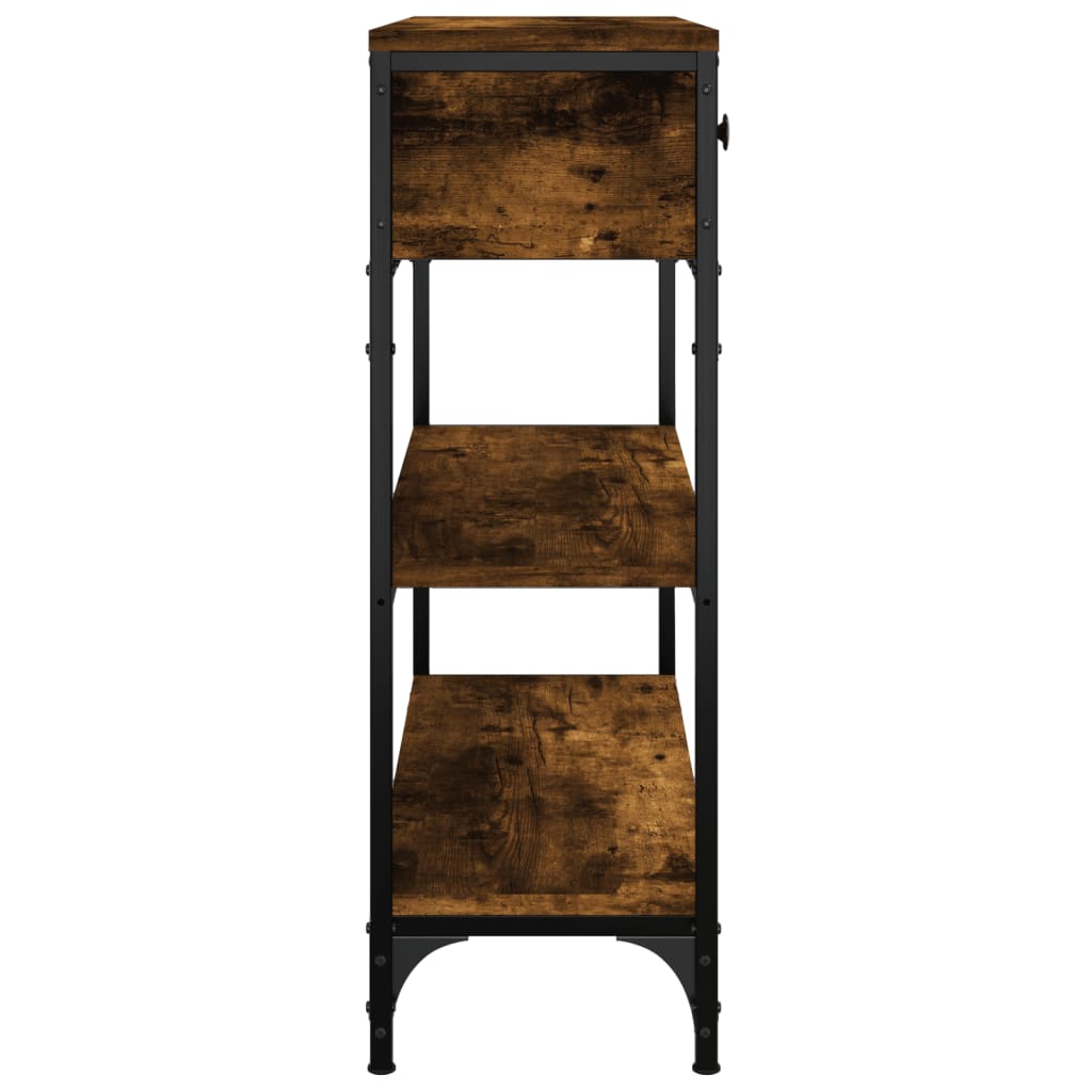 Smoked Oak Console Table 72.5x25x75 cm in Engineered Wood