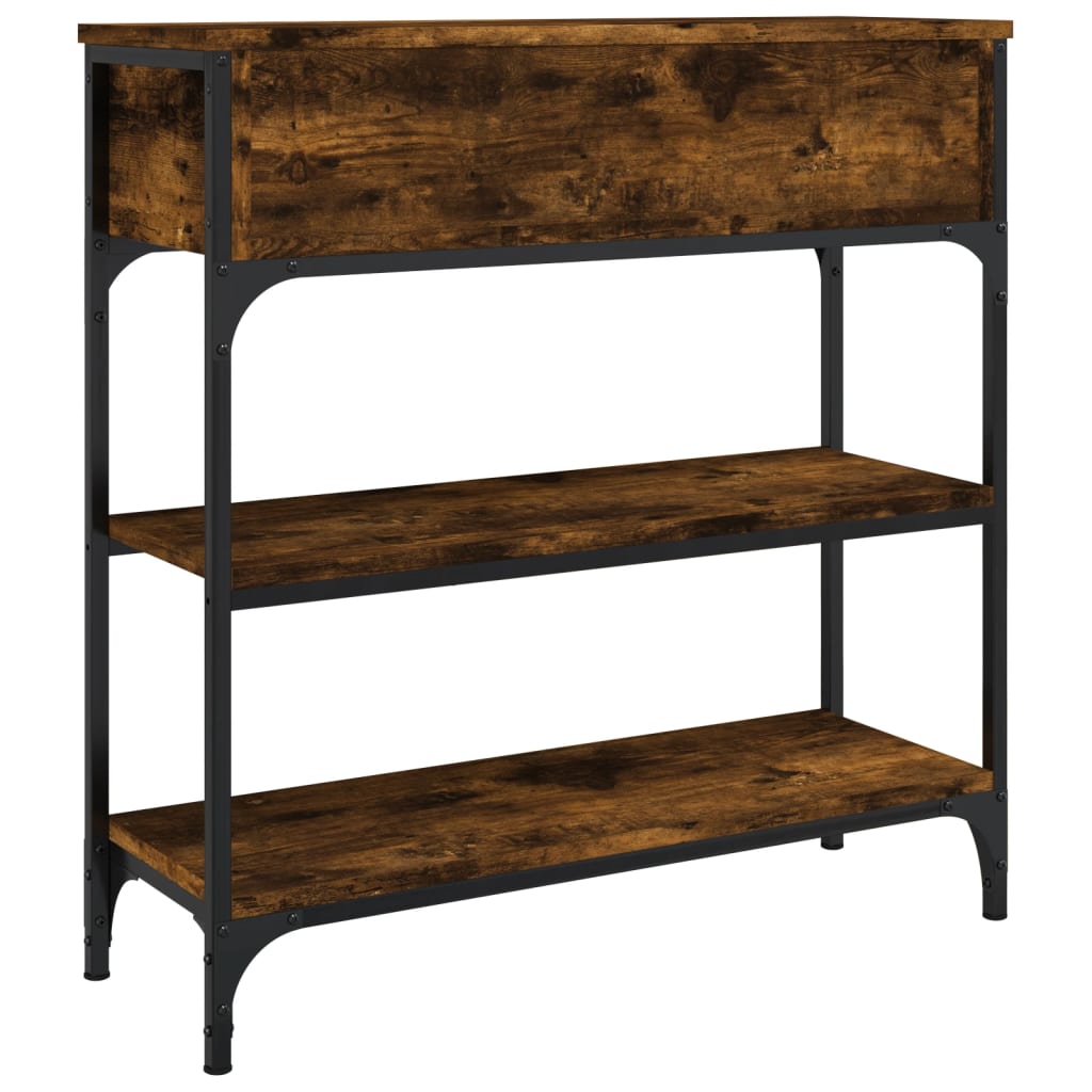 Smoked Oak Console Table 72.5x25x75 cm in Engineered Wood