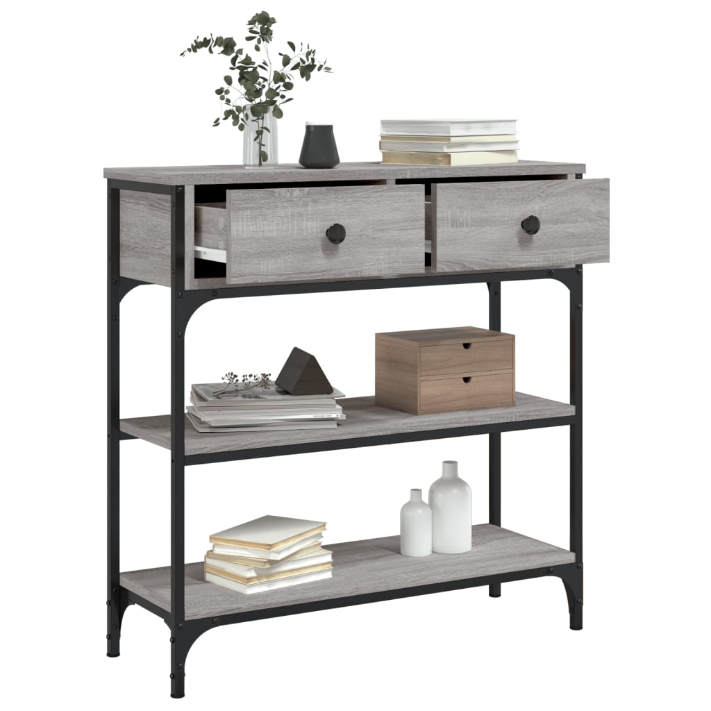 Grey Sonoma Engineered Wood Console Table - 72.5x25x75 cm